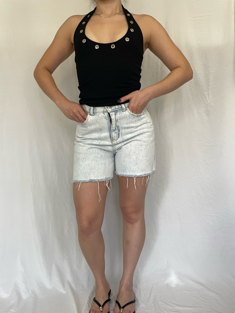 Vintage 90s Palmetto’s light wash denim shorts